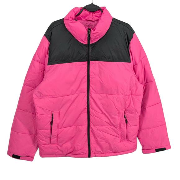 Club Room Men's Colorblocked Quilted Full-Zip Puffer Jacket Coat Pink Medium - Picture 1 of 4